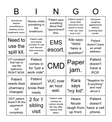 FUN FRIDAY BINGO Card