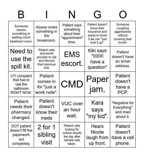 FUN FRIDAY BINGO Card