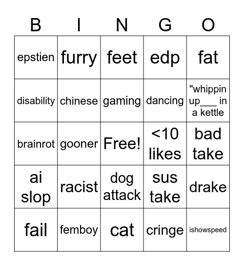INSTAGRAM BINGO Card