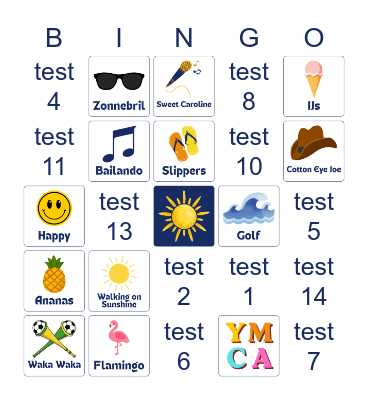 VC Maasdal Zomerse Muziekbingo Card