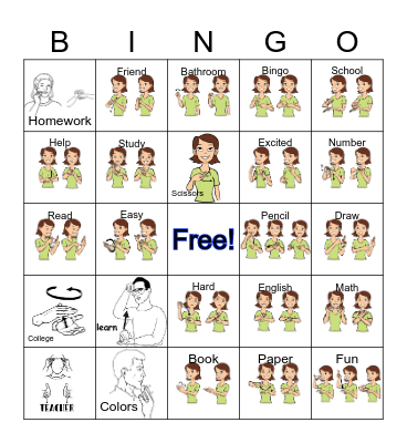 Back to School Bingo Card
