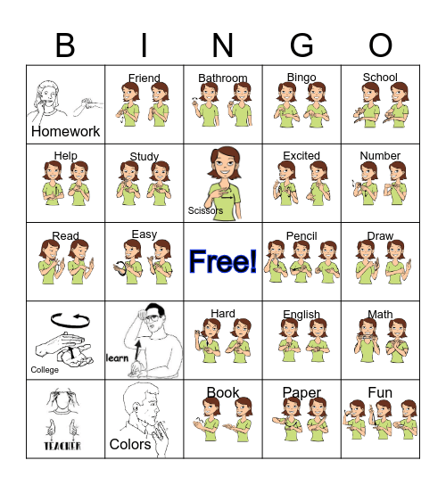 Back to School Bingo Card