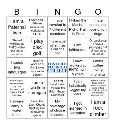 Welcome Back! Bingo Card