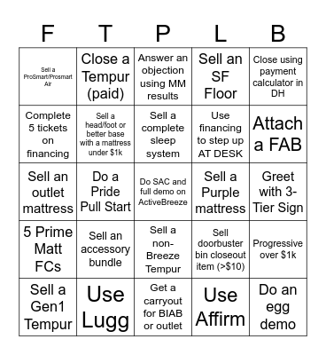 Labor Day Hustle Bingo Card