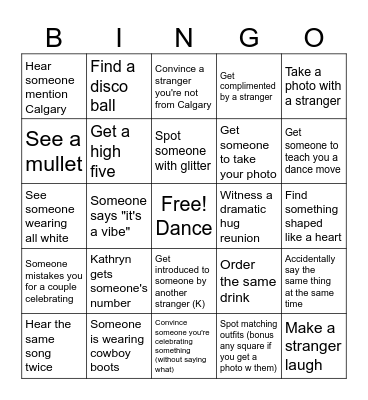 BK CHAOS BINGO Card