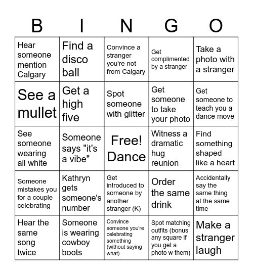 BK CHAOS BINGO Card