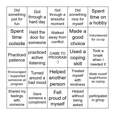 FRIDAY Bingo Card