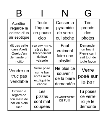Afterwork Bingo Card