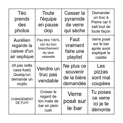 Afterwork Bingo Card