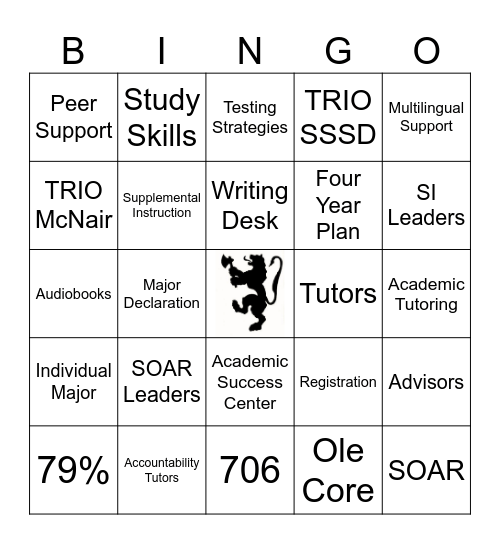 Academic Success Center BINGO Card