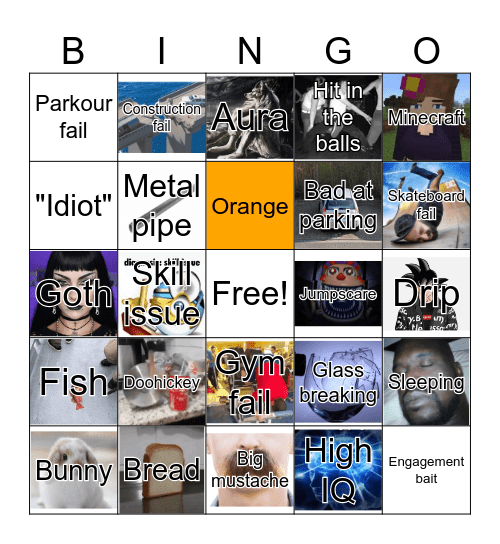Unusual bingo 15 Bingo Card