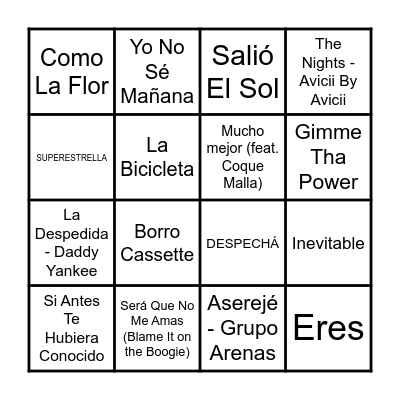 BINGO MUSICAL Bingo Card