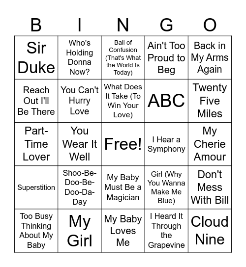 Mo Town Rd 4 Bingo Card