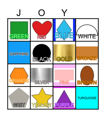 COLORS BINGO Card