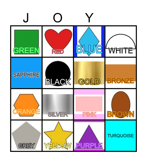 COLORS BINGO Card