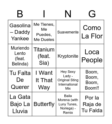 BINGO MUSICAL Bingo Card