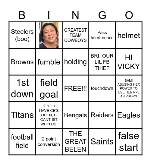 Football Bingo Card