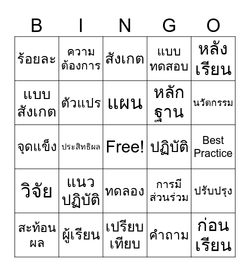 CR & BP Bingo Card