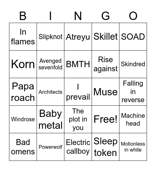 Helllfest hope Bingo Card