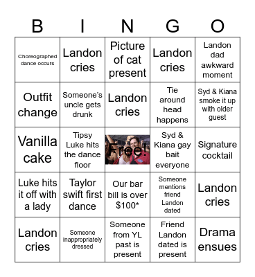 Landon & Roch Wedding Bingo Card