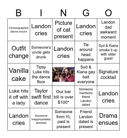 Landon & Roch Wedding Bingo Card