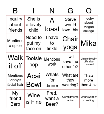 Summer '26 Bingo Card