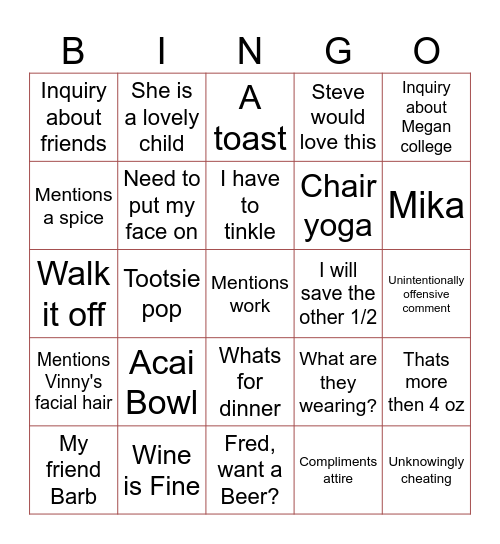 Summer '26 Bingo Card