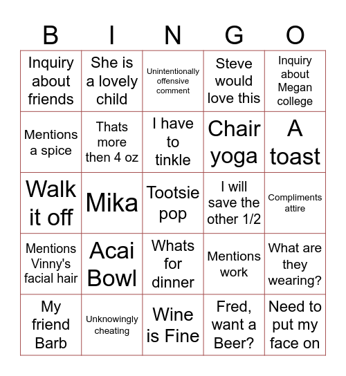 Summer '26 Bingo Card