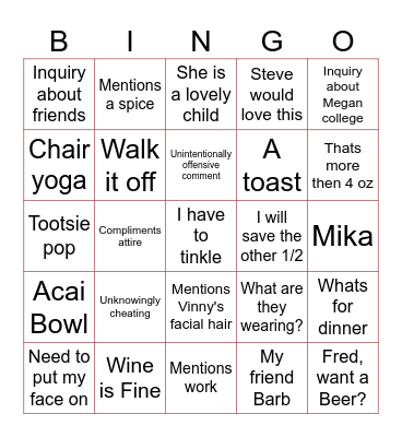 Summer '26 Bingo Card