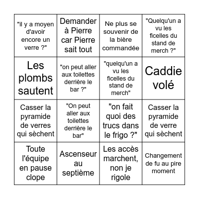 Bingo - Afterwork Bingo Card