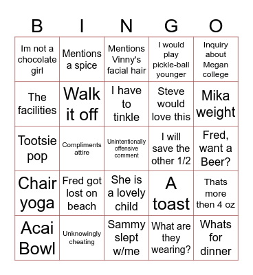 Summer '26 Bingo Card
