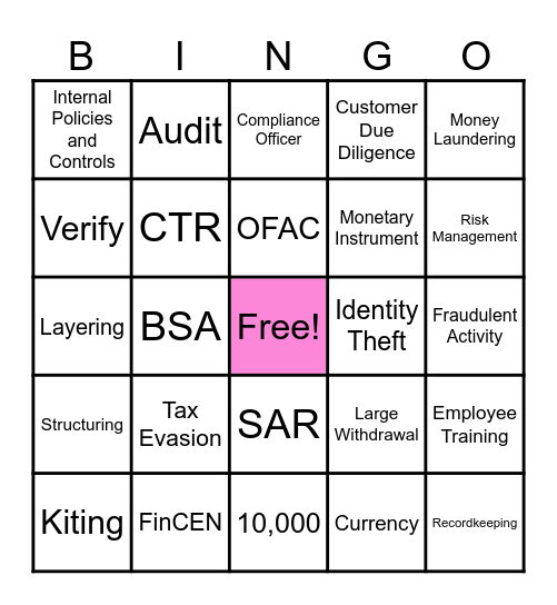 BSA BINGO Card