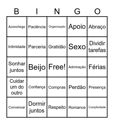 LOVE Bingo Card