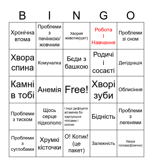 Ура! Тобі 20 років, і в тебе тепер: Bingo Card