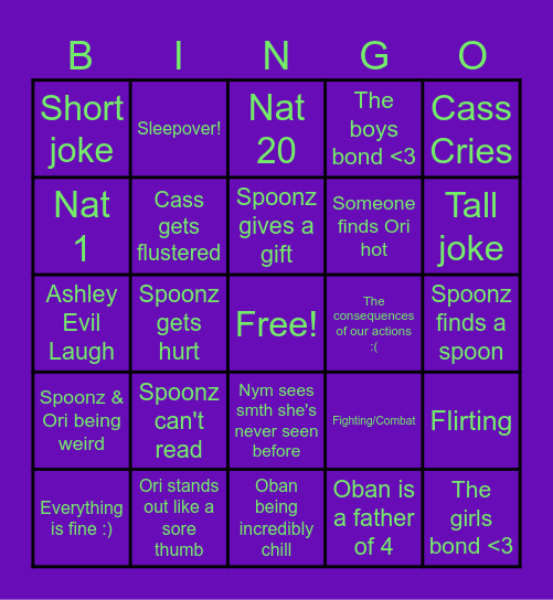 Session 2 Bingo Card