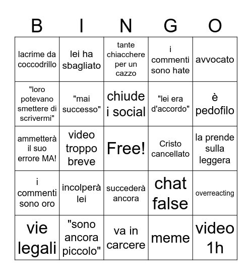 risposta di Cristo bingo card Bingo Card