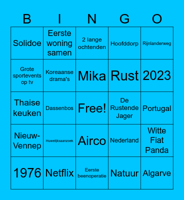 TICIA 50 BINGO Card