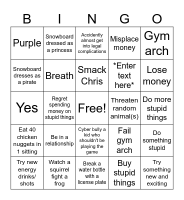 2026 card Bingo Card