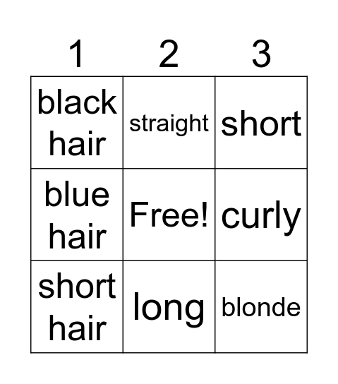 Hairstyles! Bingo Card