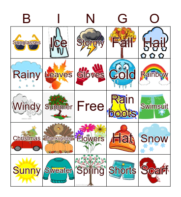Seasons Bingo Card