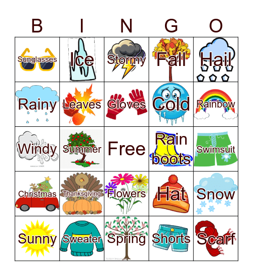 Seasons Bingo Card