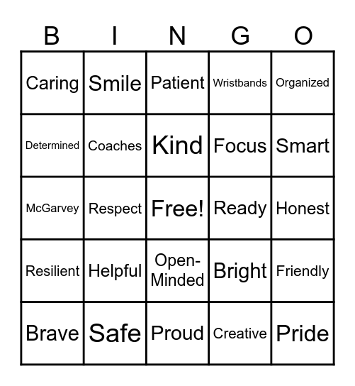 Back to School Bingo Card