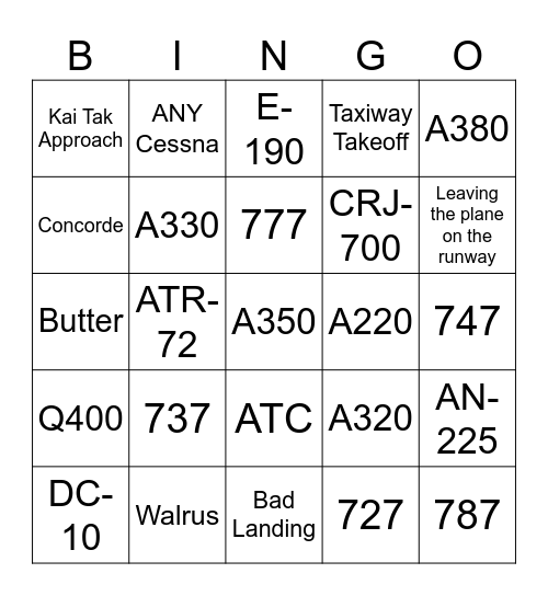 PTFS Bingo Card