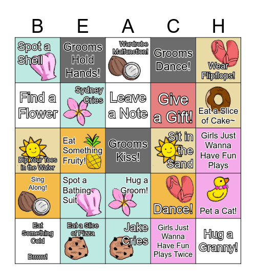 Jake and Syd’s Wedding Extravaganza! Bingo Card