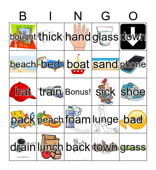 Travel - Minimal Pairs Bingo Card