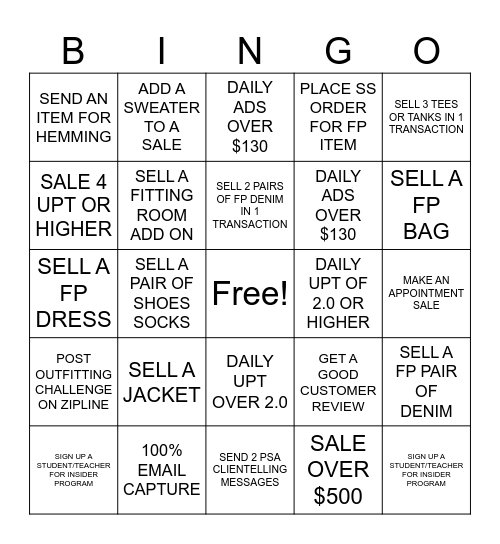 BACK TO SCHOOL BINGO Card
