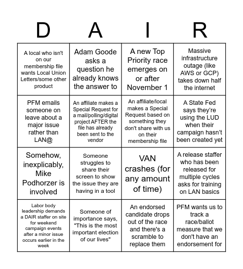 DAIR Labor 2026 Bingo Card