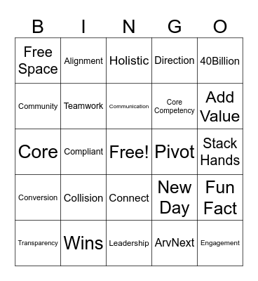All Hands Bingo1 Bingo Card