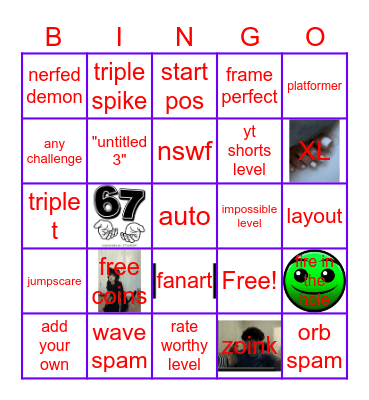 APX recent tab bingo!!! Bingo Card