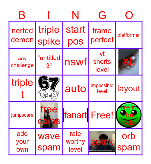 APX recent tab bingo!!! Bingo Card